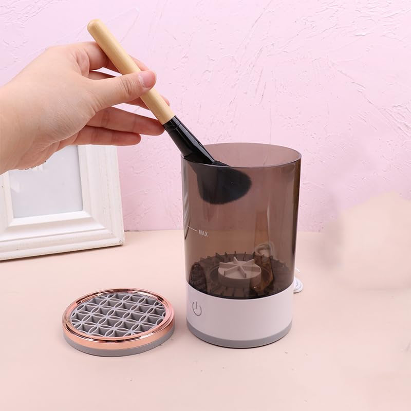 Electric Makeup Brush Cleaner, 2024 New Makeup Brush Cleaner, Cosmetic Brush Cleaner, Makeup Brush Cleaner, Automatic Rotating Brush Cleaner Makeup Fit for All Size Makeup Brush (A Type-Plug In)