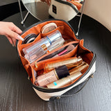 Kosmetiktasche mit Retro-Fliesen, große Kapazität, tragbar, tragbar, Kosmetik