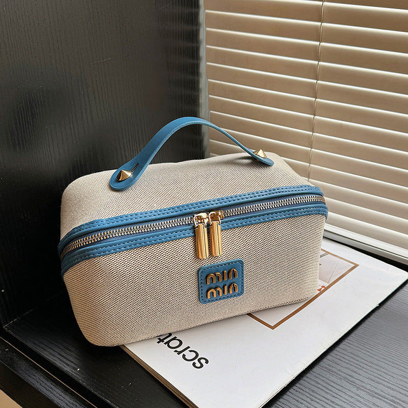 Kosmetiktasche mit Retro-Fliesen, große Kapazität, tragbar, tragbar, Kosmetik