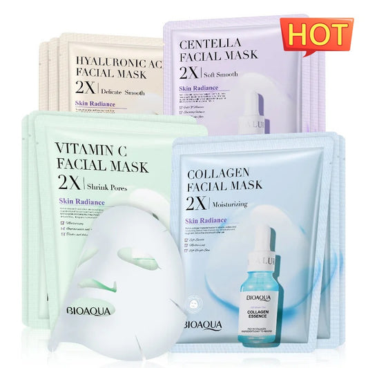 Face Sheet Mask Collection - Vitamin C, Hyaluronic Acid, Centella & Collagen Masks