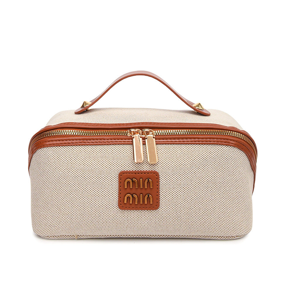 Kosmetiktasche mit Retro-Fliesen, große Kapazität, tragbar, tragbar, Kosmetik