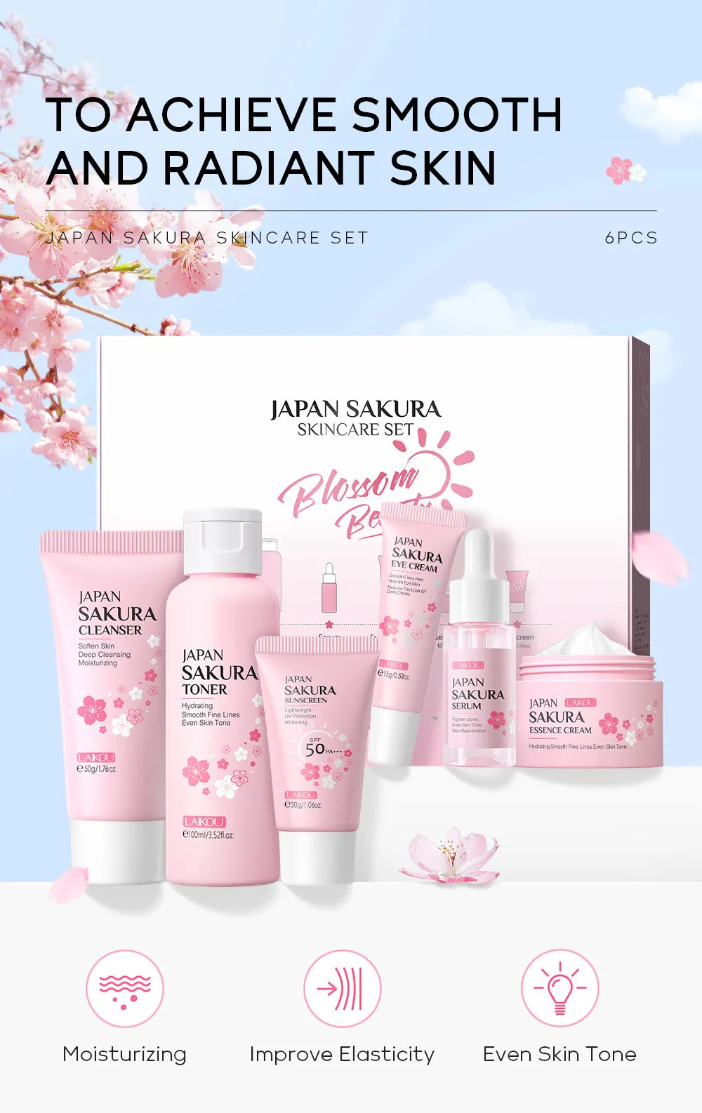 Japan Sakura Skin Care Set - Enhance Your Beauty